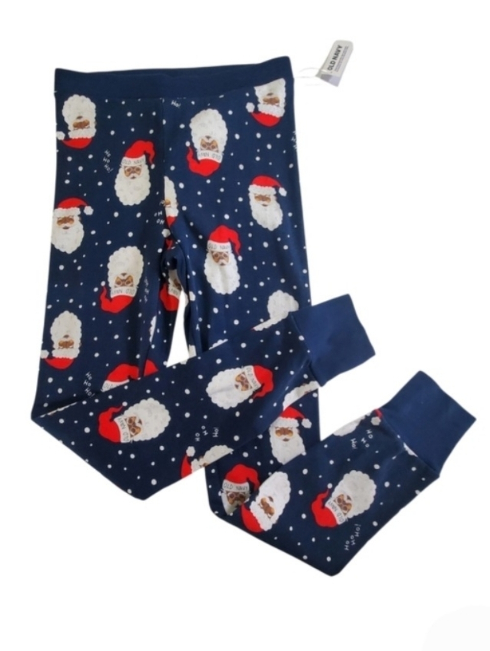 K1281 * Old Navy African American Santa Pajama Bottoms Navy Blue Size M NWT